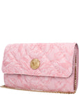 Versace Pink Fabric Clutch Bag