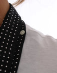 Dolce & Gabbana White Cotton Black Silk Scarf Top T-shirt