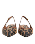 Dolce & Gabbana Brown Leopard Slingback Flats Sandals Shoes