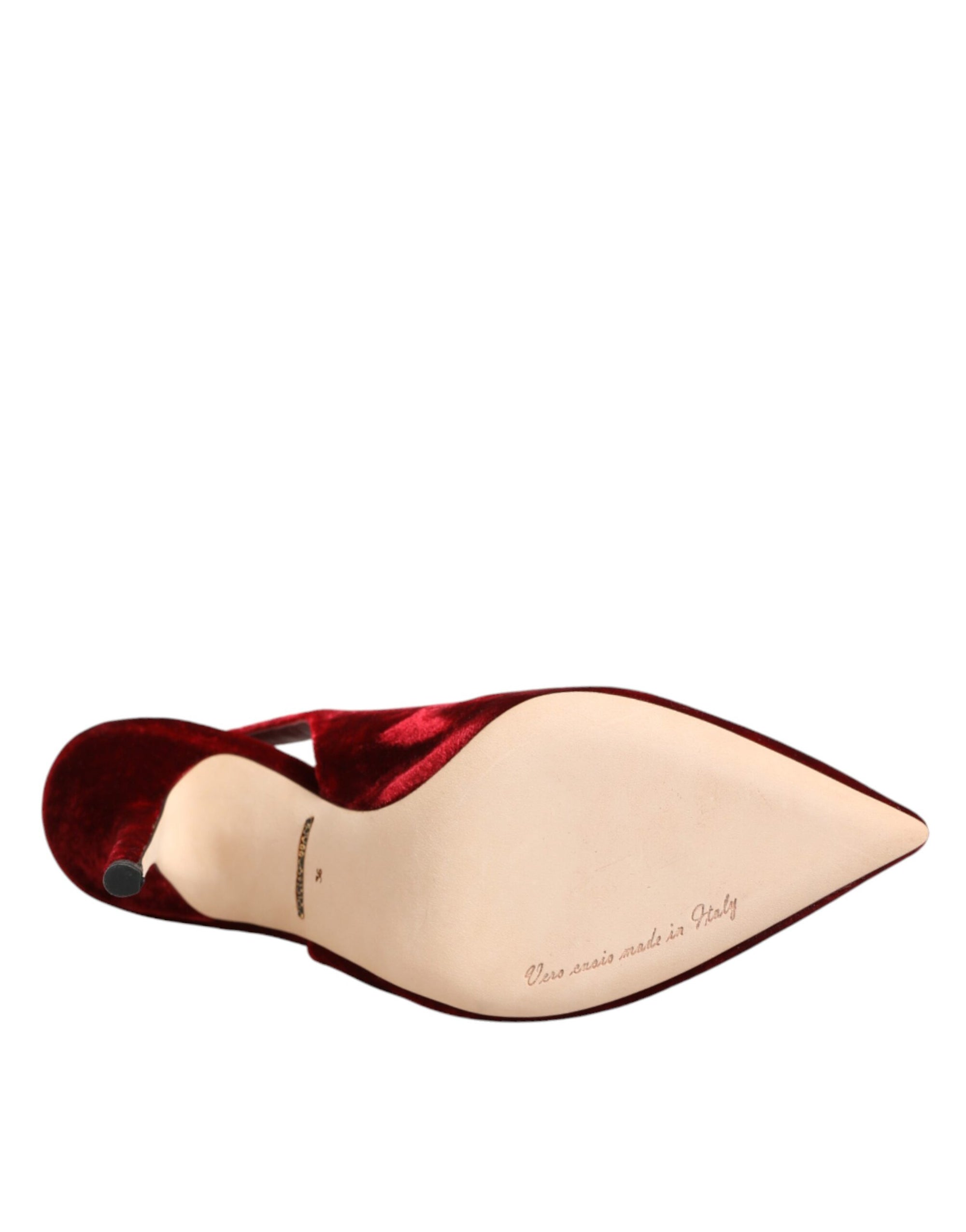 Dolce &amp; Gabbana Red Suede High Heels Slingbacks Sandals Shoes