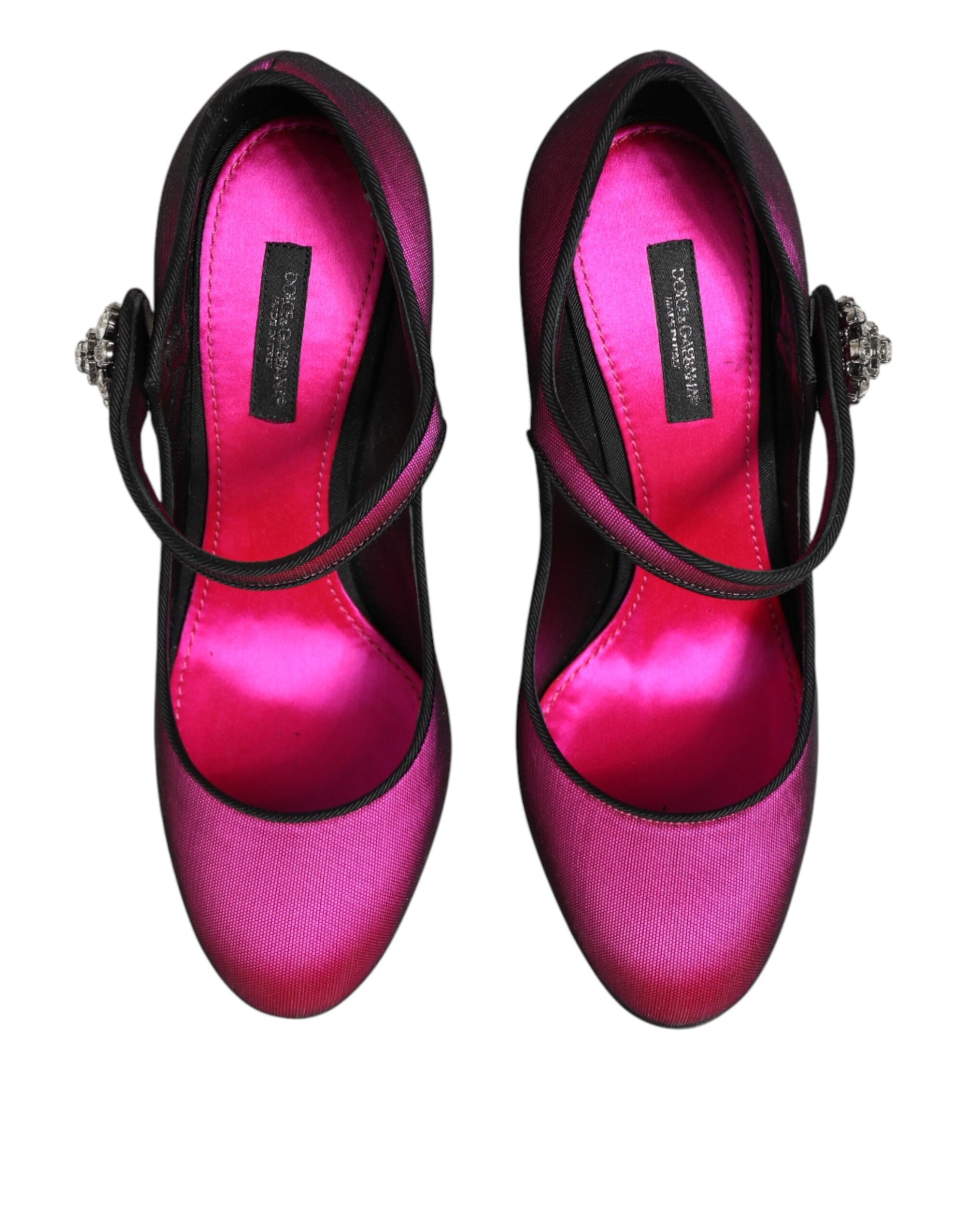 Dolce &amp; Gabbana Pink Strass Mary Janes Heels Pumps Shoes