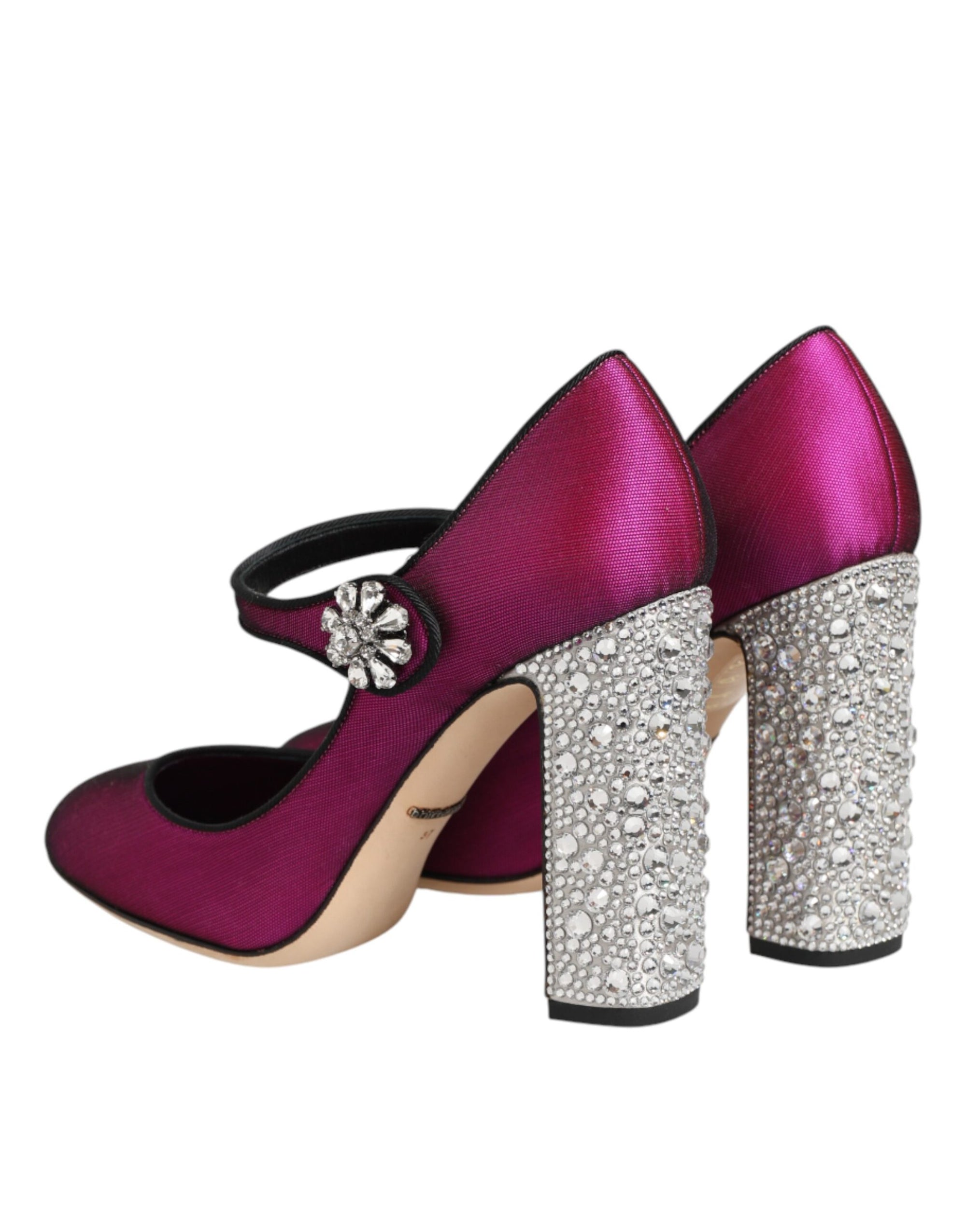 Dolce &amp; Gabbana Pink Strass Mary Janes Heels Pumps Shoes