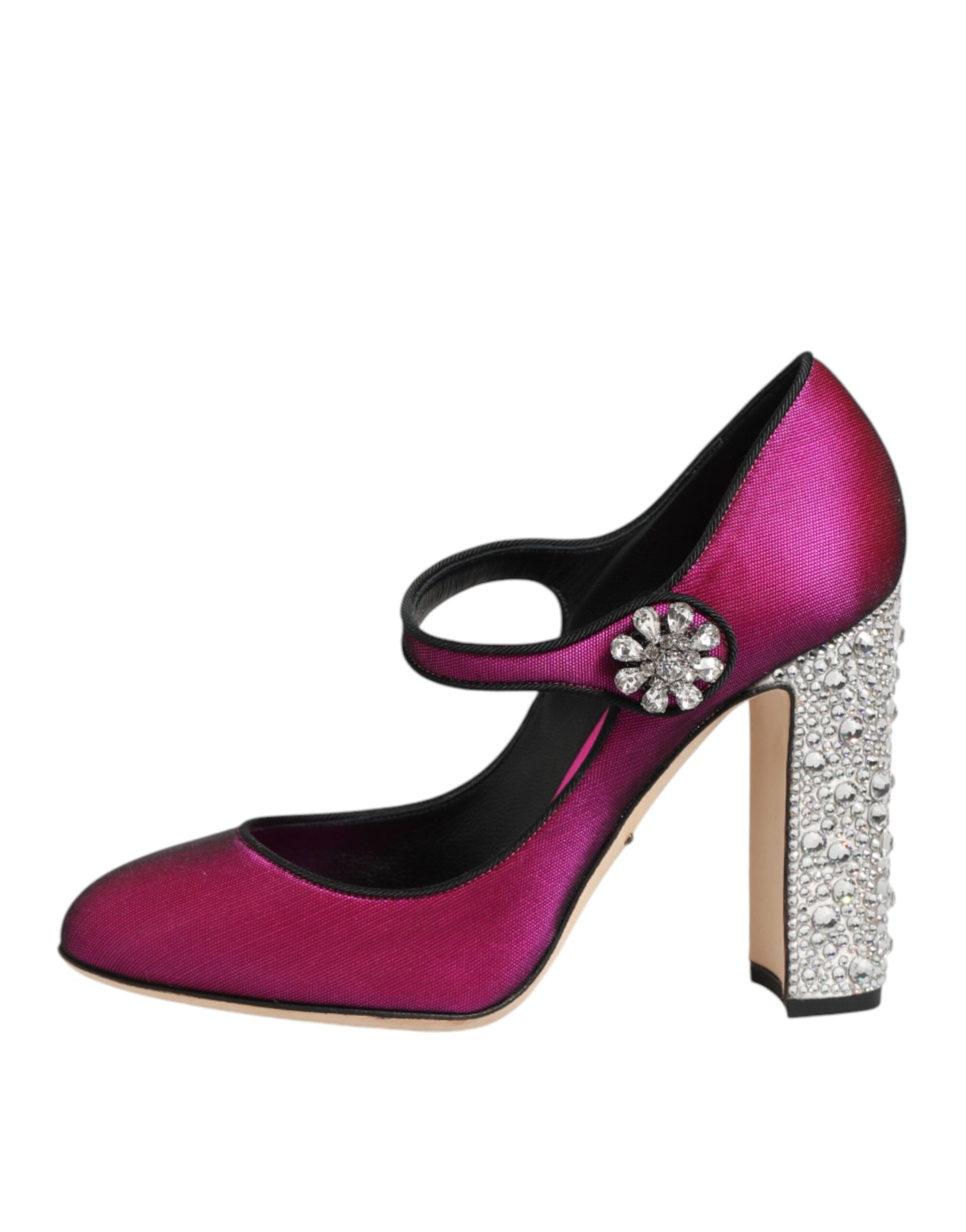 Dolce &amp; Gabbana Pink Strass Mary Janes Heels Pumps Shoes