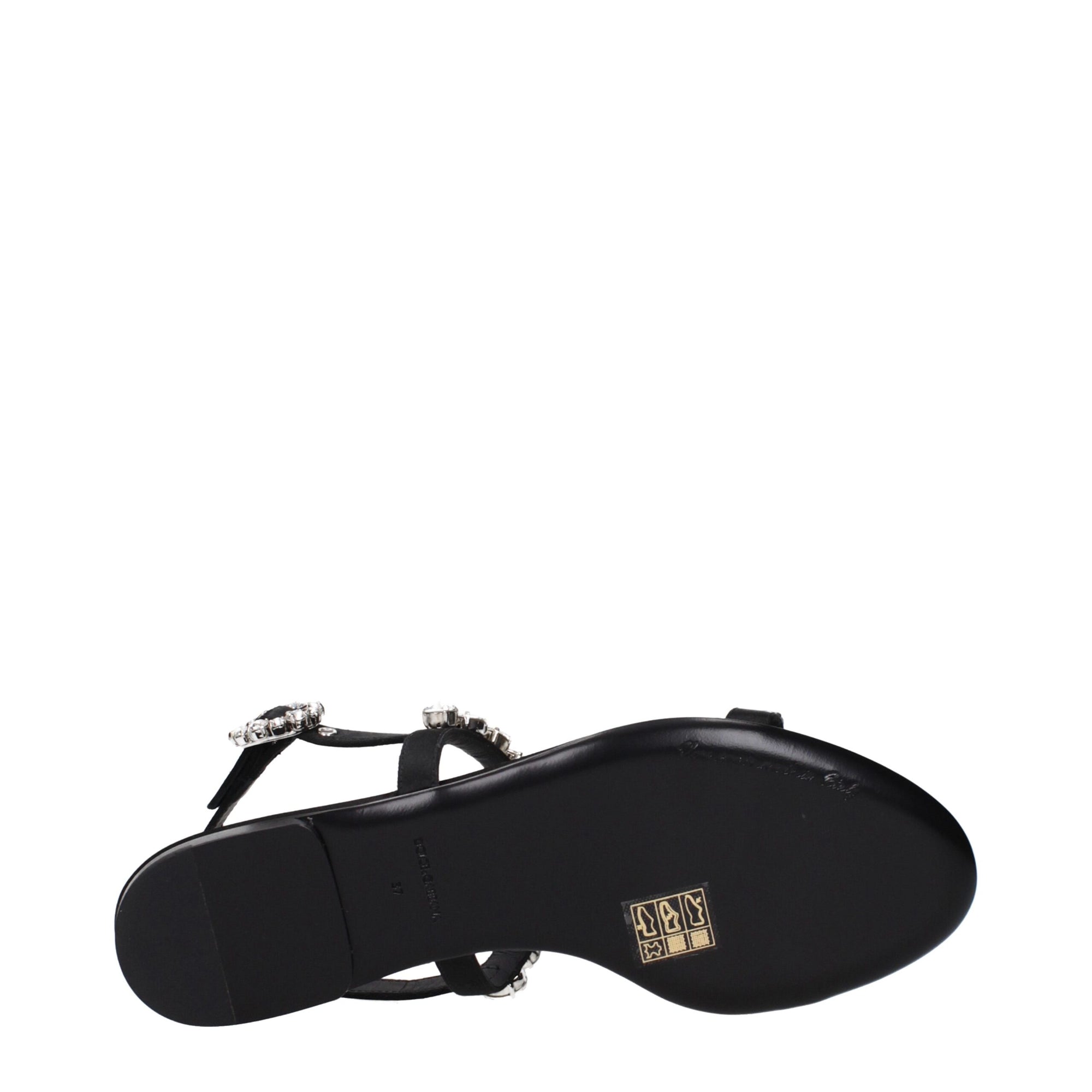 Dolce &amp; Gabbana Black Satin Flat Sandals