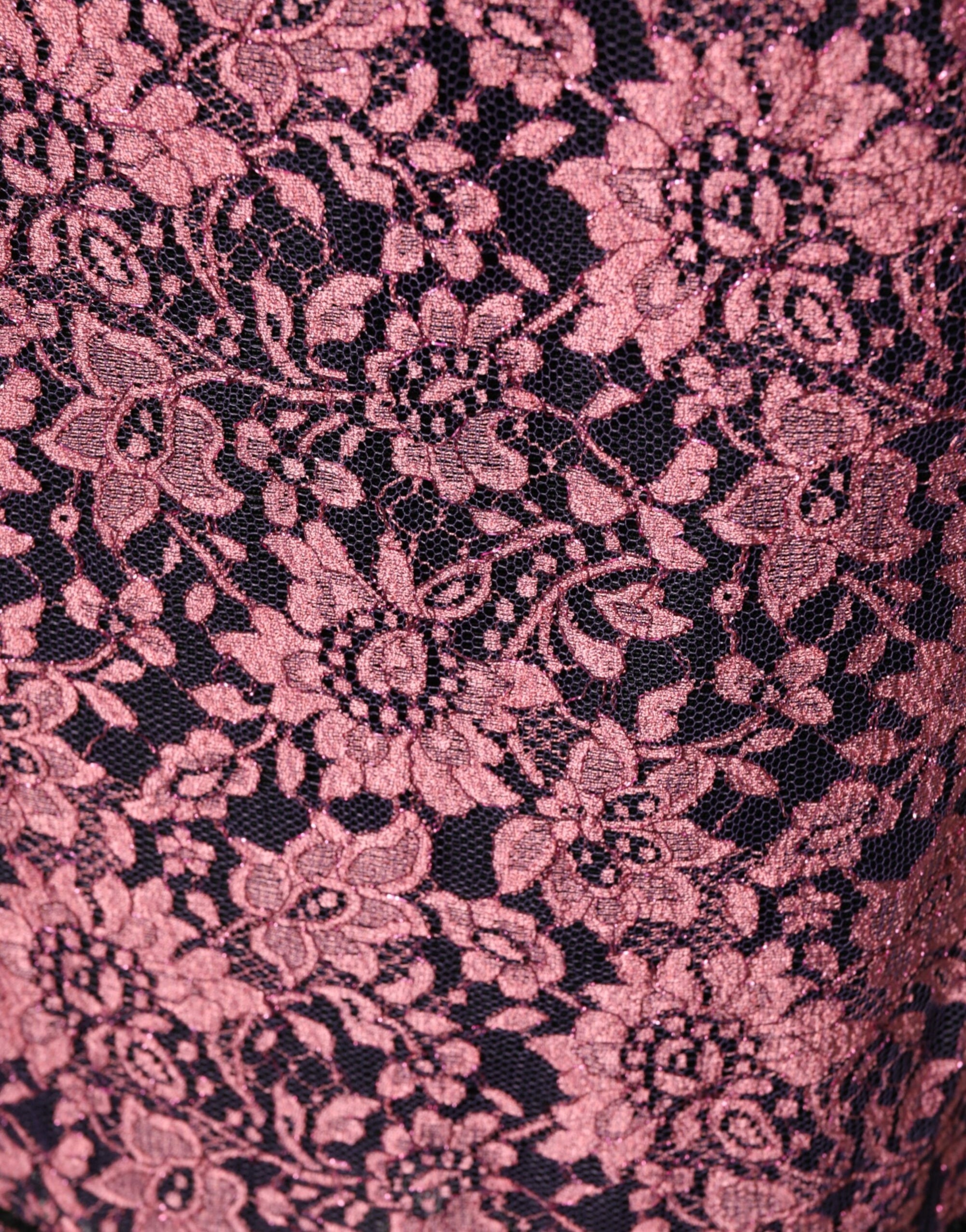 Dolce &amp; Gabbana Black Pink Floral Lace Silk Sheath Dress