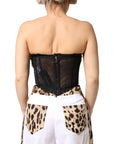 Dolce & Gabbana Black Gold Heart Bustier Corset Tinsel Top