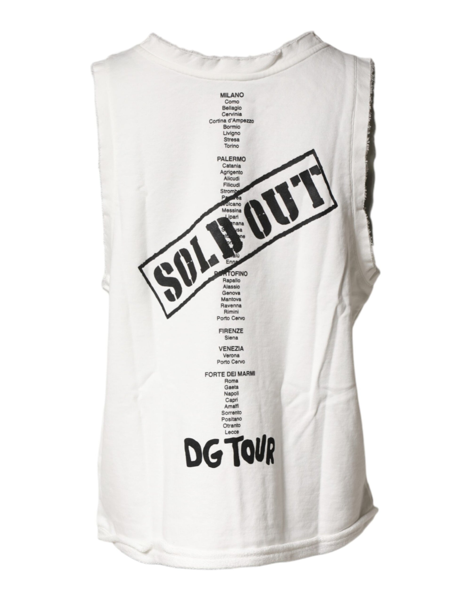 Dolce &amp; Gabbana White Graphic CrewNeck Sleeveless Tank T-shirt