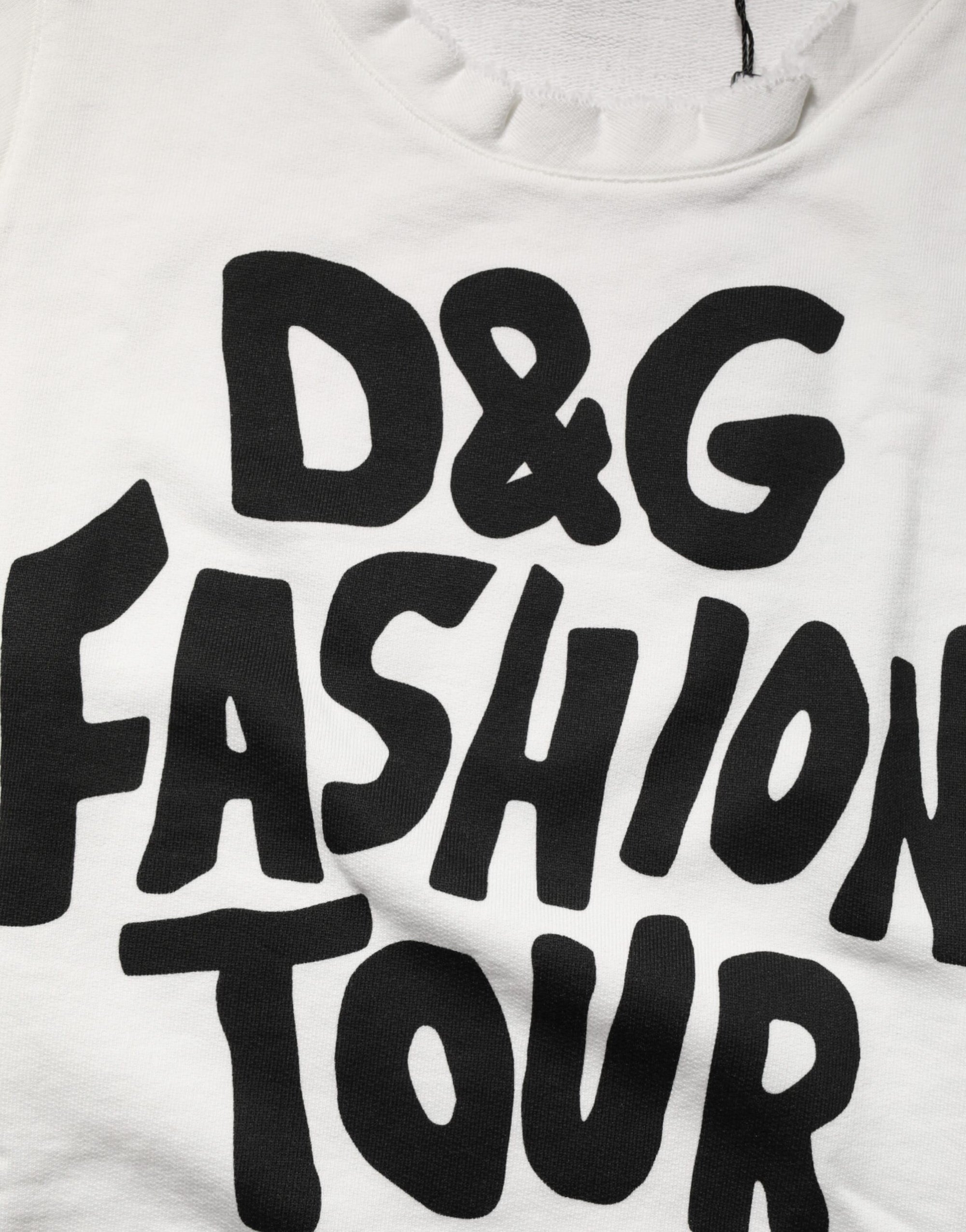 Dolce &amp; Gabbana White Graphic CrewNeck Sleeveless Tank T-shirt