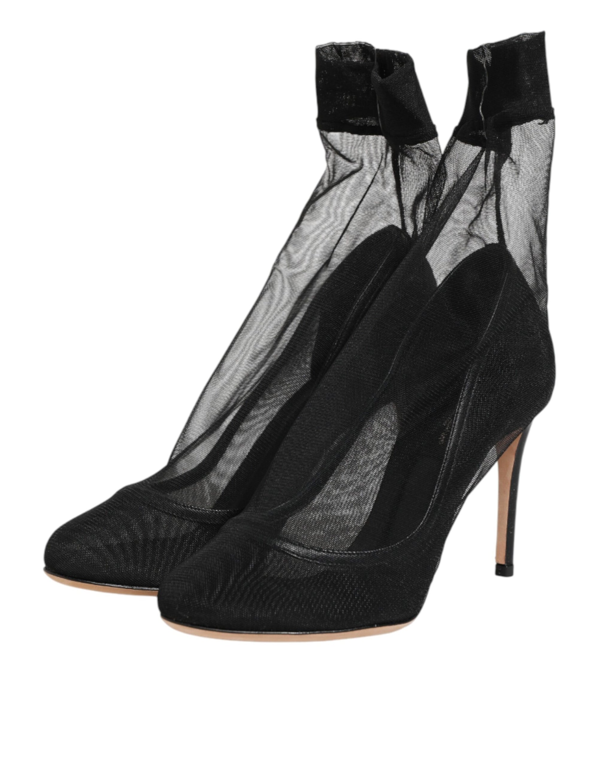 Dolce &amp; Gabbana Black Nylon Stretch Mesh Sock Boots  Shoes