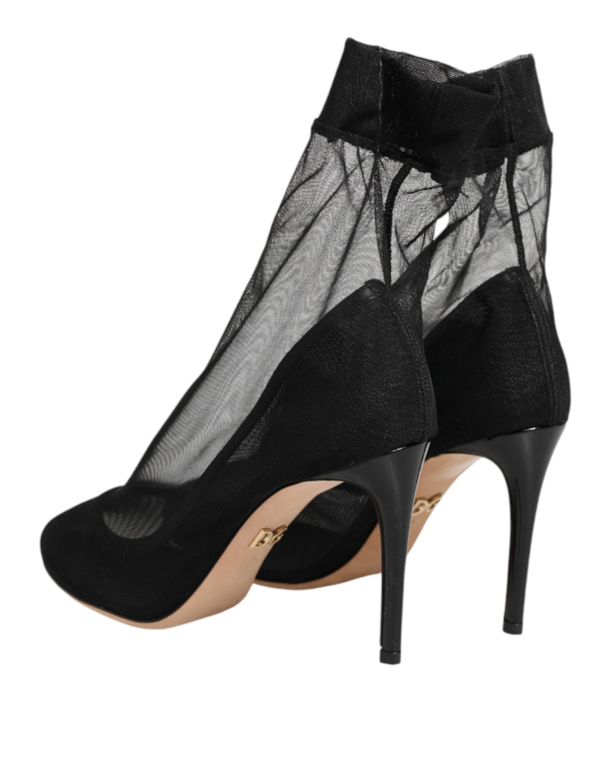 Dolce &amp; Gabbana Black Nylon Stretch Mesh Sock Boots  Shoes