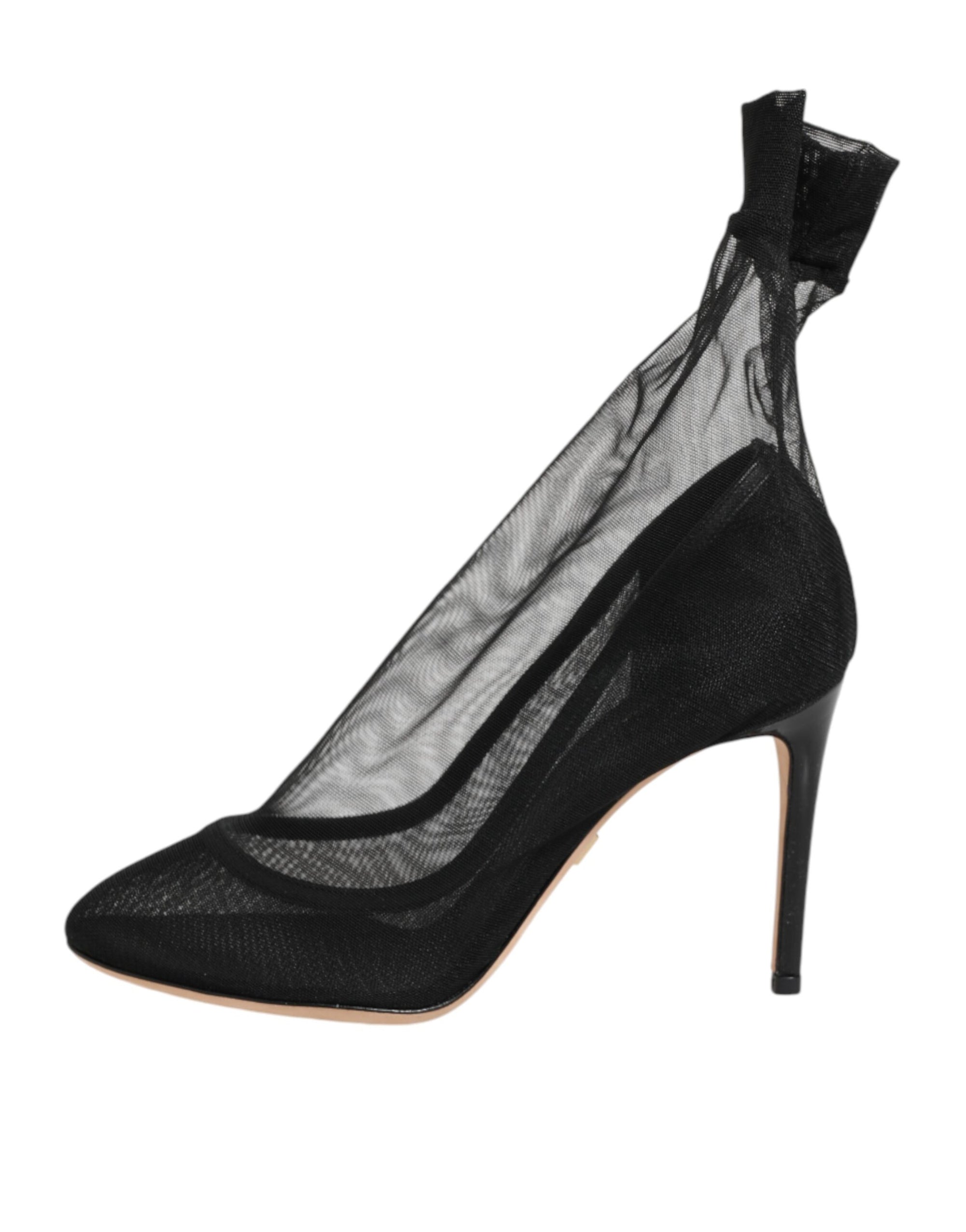 Dolce &amp; Gabbana Black Nylon Stretch Mesh Sock Boots  Shoes