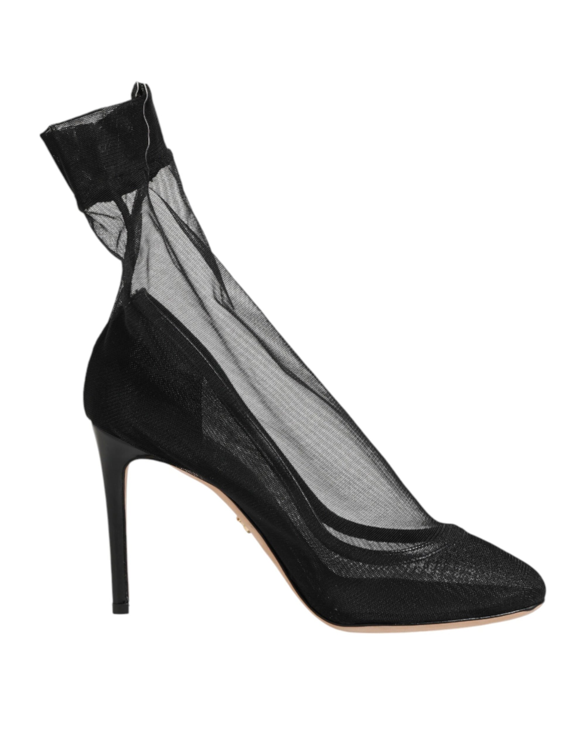 Dolce &amp; Gabbana Black Nylon Stretch Mesh Sock Boots  Shoes