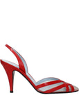 Valentino Garavani Red Leather Stiletto Heel Sandals