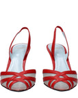Valentino Garavani Red Leather Stiletto Heel Sandals