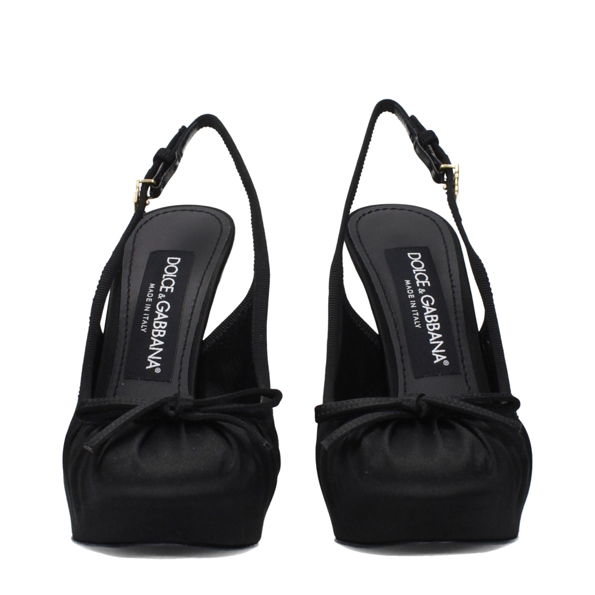 Dolce &amp; Gabbana Black Satin High Heel Pumps