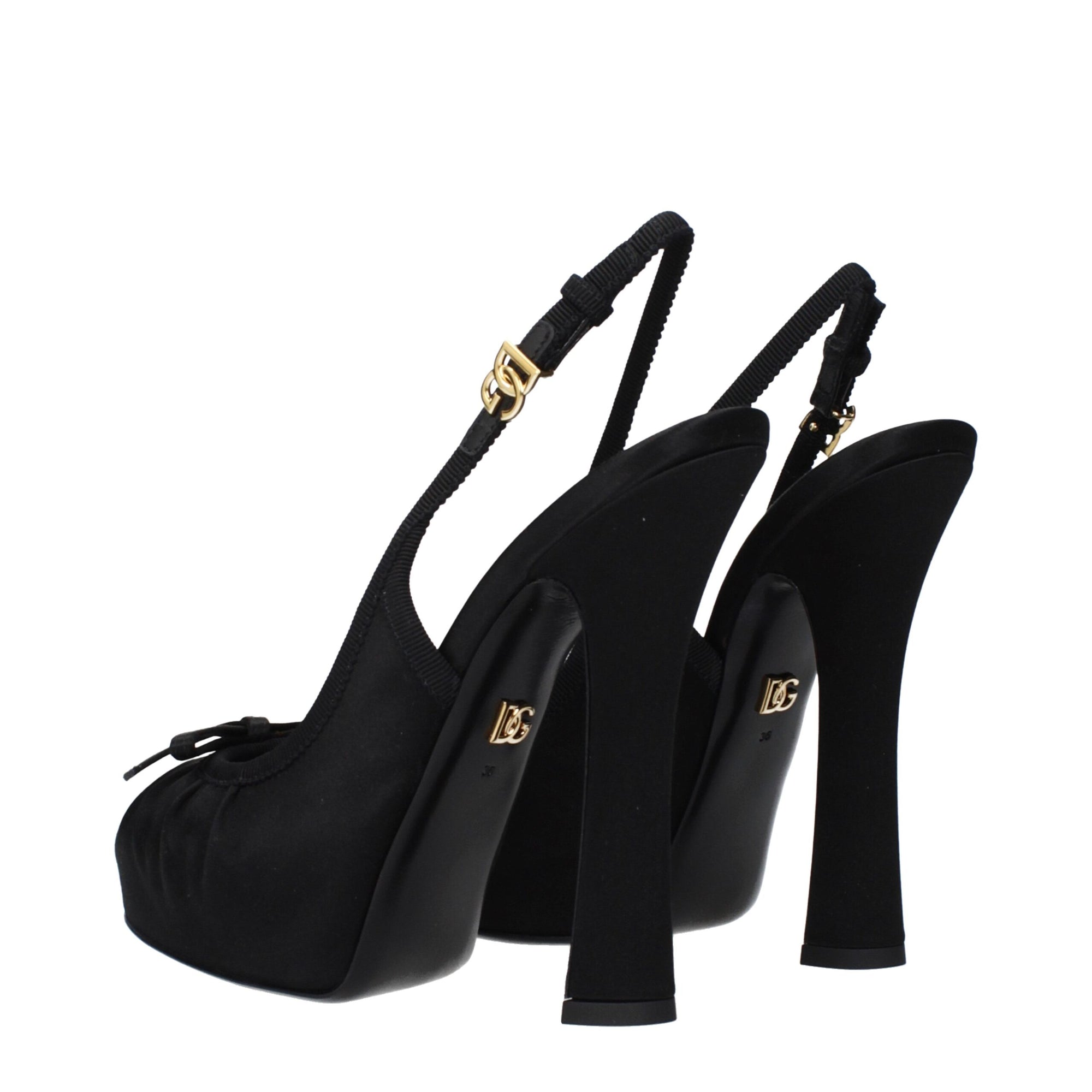 Dolce &amp; Gabbana Black Satin High Heel Pumps