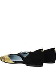 Valentino Garavani Black Leather Flat Sandals