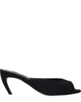 The Attico Black Fabric Flat Sandals