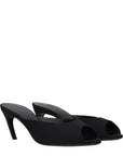 The Attico Black Fabric Flat Sandals