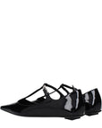 The Attico Black Leather Ballet Flats