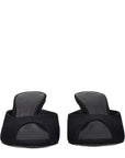 The Attico Black Fabric Flat Sandals
