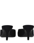 The Attico Black Fabric Flat Sandals