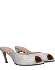 The Attico Gray Satin Stiletto Heel Sandals
