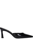 The Attico Black Leather Flat Sandals