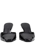 The Attico Black Leather Flat Sandals