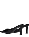 The Attico Black Leather Flat Sandals
