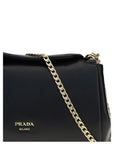 Prada Black Calf Leather Bos Taurus Shoulder Bag