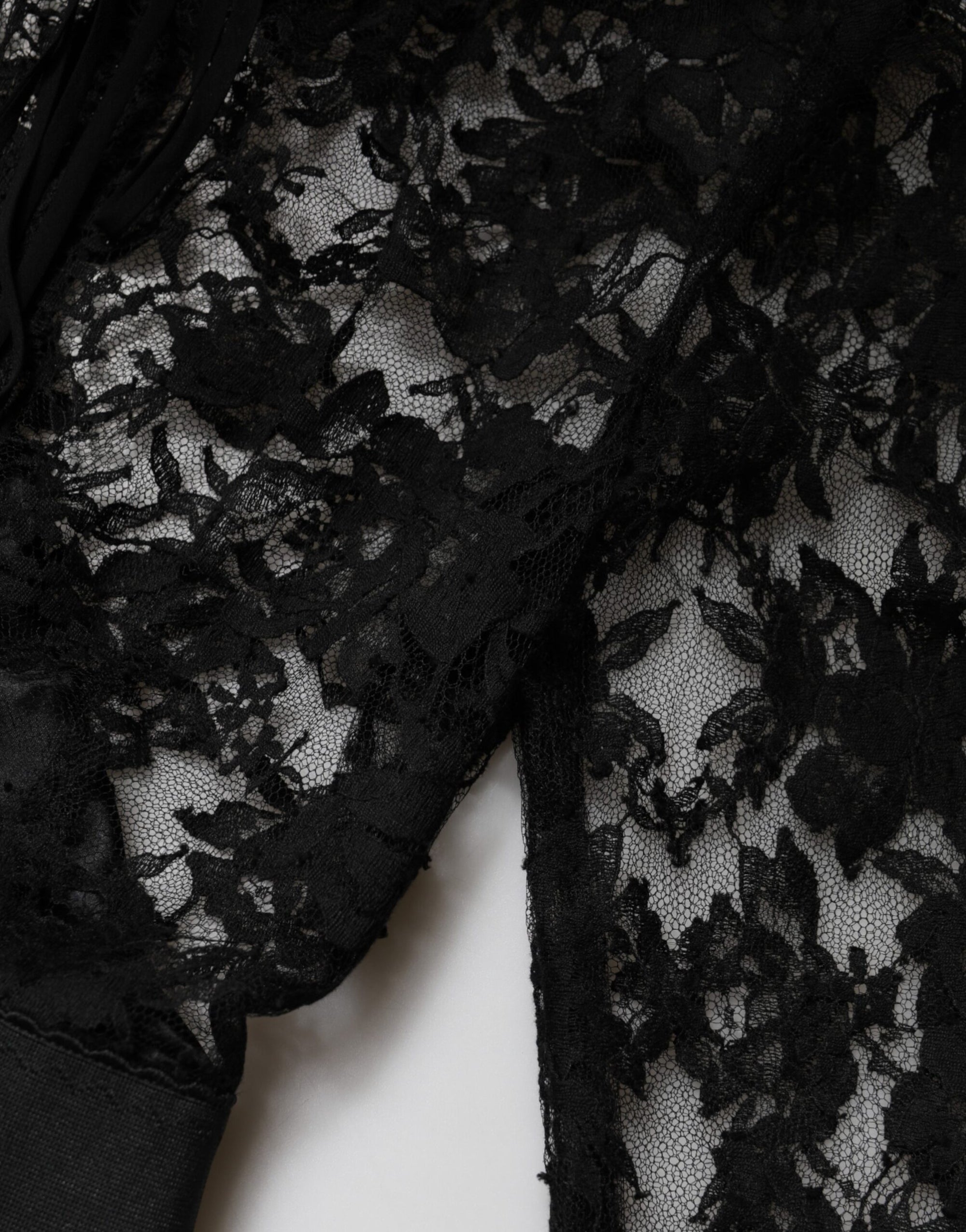 Dolce &amp; Gabbana Black Lace Trim Cotton Sheath Midi Dress