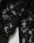 Dolce & Gabbana Black Lace Trim Cotton Sheath Midi Dress