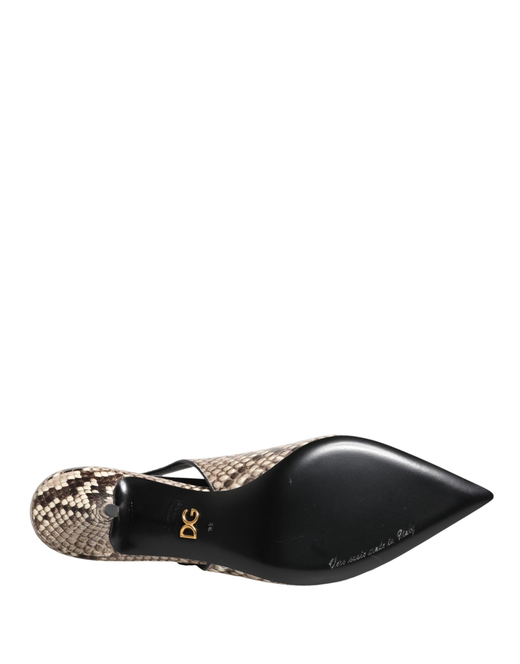 Dolce &amp; Gabbana Multicolor Leather Heels Slingback Shoes