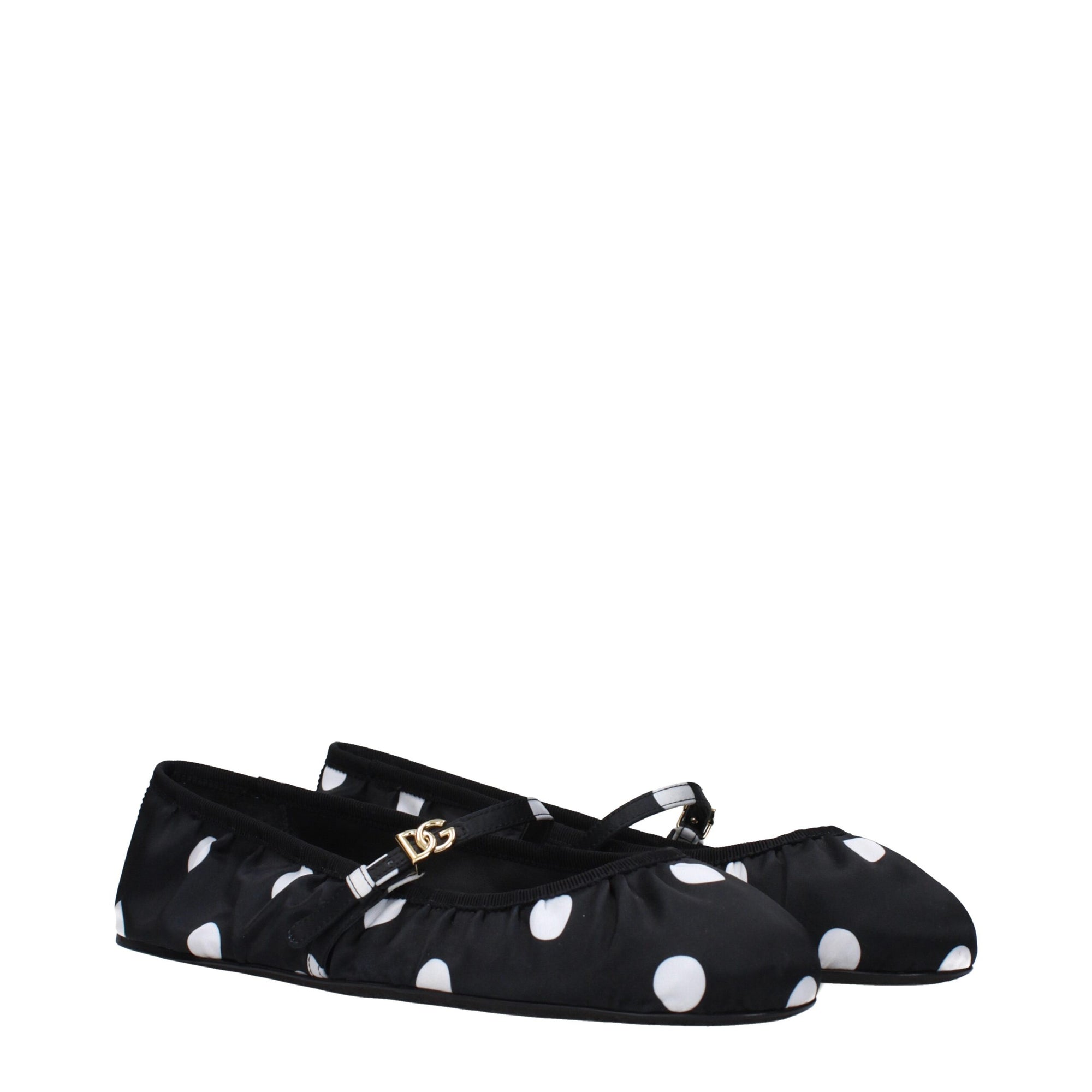 Dolce &amp; Gabbana Black Fabric Ballet Flats
