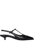 Miu Miu Black Leather Mid Heel Pumps