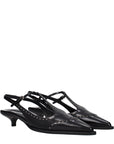 Miu Miu Black Leather Mid Heel Pumps