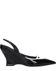 Givenchy Black Leather Wedge Sandals