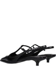 Miu Miu Black Leather Mid Heel Pumps