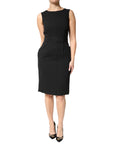 Dolce & Gabbana Black Sleeveless Sheath Knee Length Dress