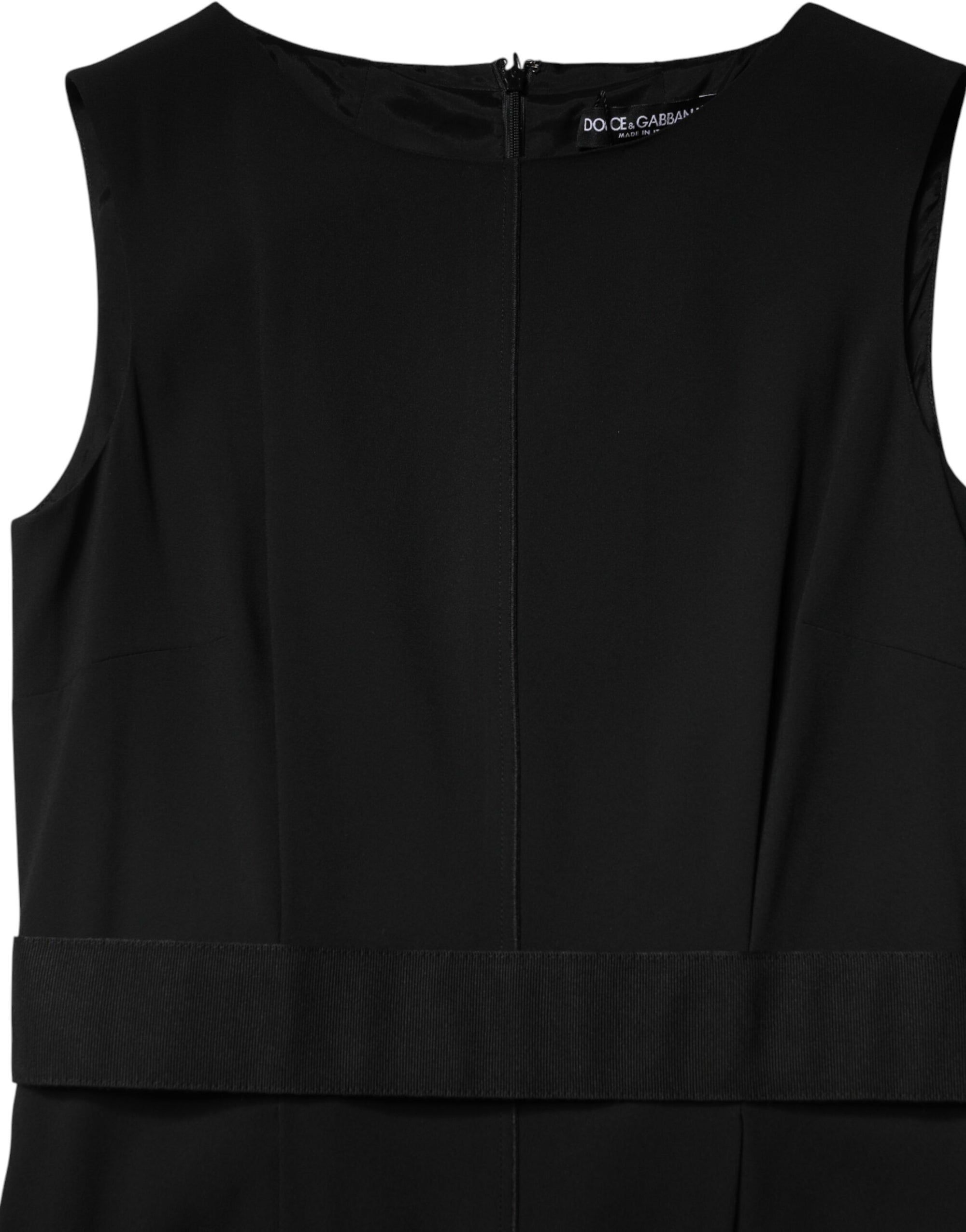 Dolce &amp; Gabbana Black Sleeveless Sheath Knee Length Dress