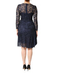 Dolce & Gabbana Blue Lace Ruffle A-line Knee Length Dress