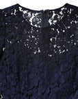 Dolce & Gabbana Blue Lace Ruffle A-line Knee Length Dress