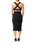 Dolce & Gabbana Black Square Neck Sleeveless Midi Dress