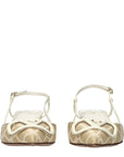 Valentino Garavani Beige Raffia Strap-On Sandals