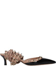 Valentino Garavani Black Leather Strap-On Sandals