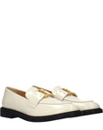 Chloé Beige Leather Slip-On Loafers