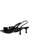 Prada Black Leather Stiletto Heel Sandals