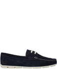 Prada Blue Leather Slip-On Loafers