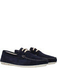 Prada Blue Leather Slip-On Loafers